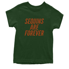 Sequins Are Forever Retro Glam Youth T-shirt Forest Green