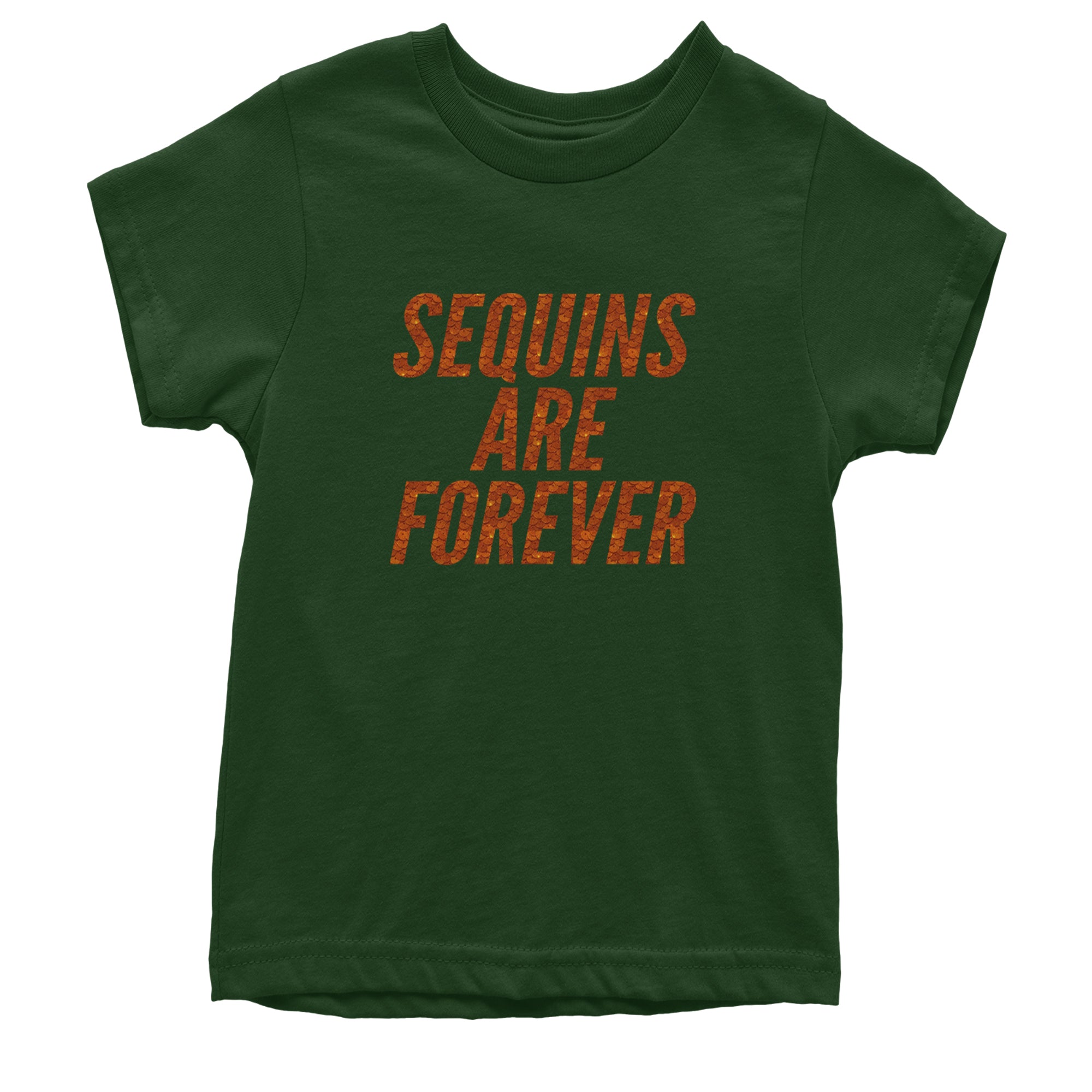 Sequins Are Forever Retro Glam Youth T-shirt Forest Green