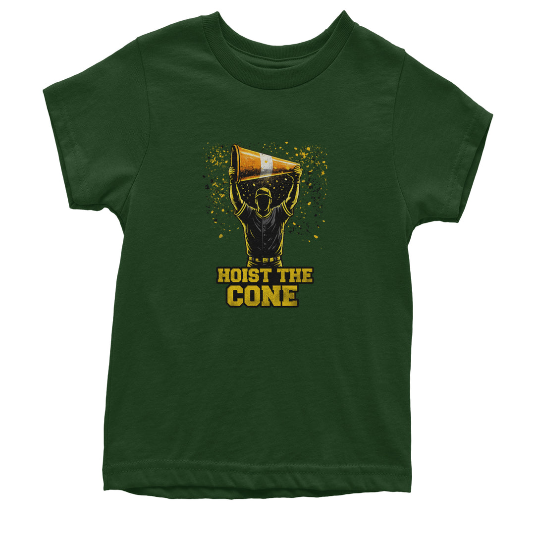 Hoist The Cone Pittsburgh Pride Youth T-shirt Forest Green