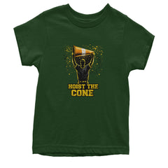 Hoist The Cone Pittsburgh Pride Youth T-shirt Forest Green