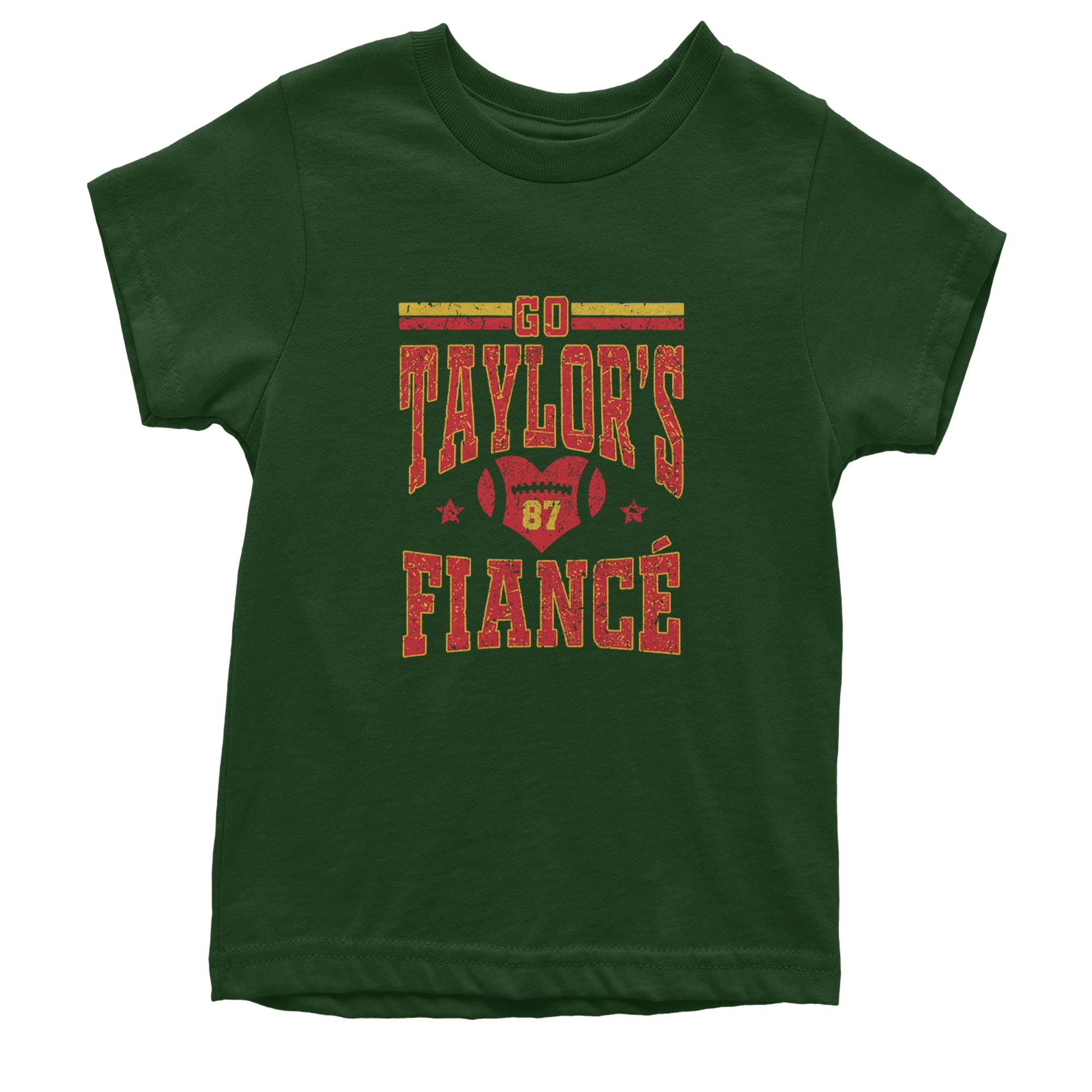 Go Taylor's Fiancé Engagement Game Day Youth T-shirt Forest Green