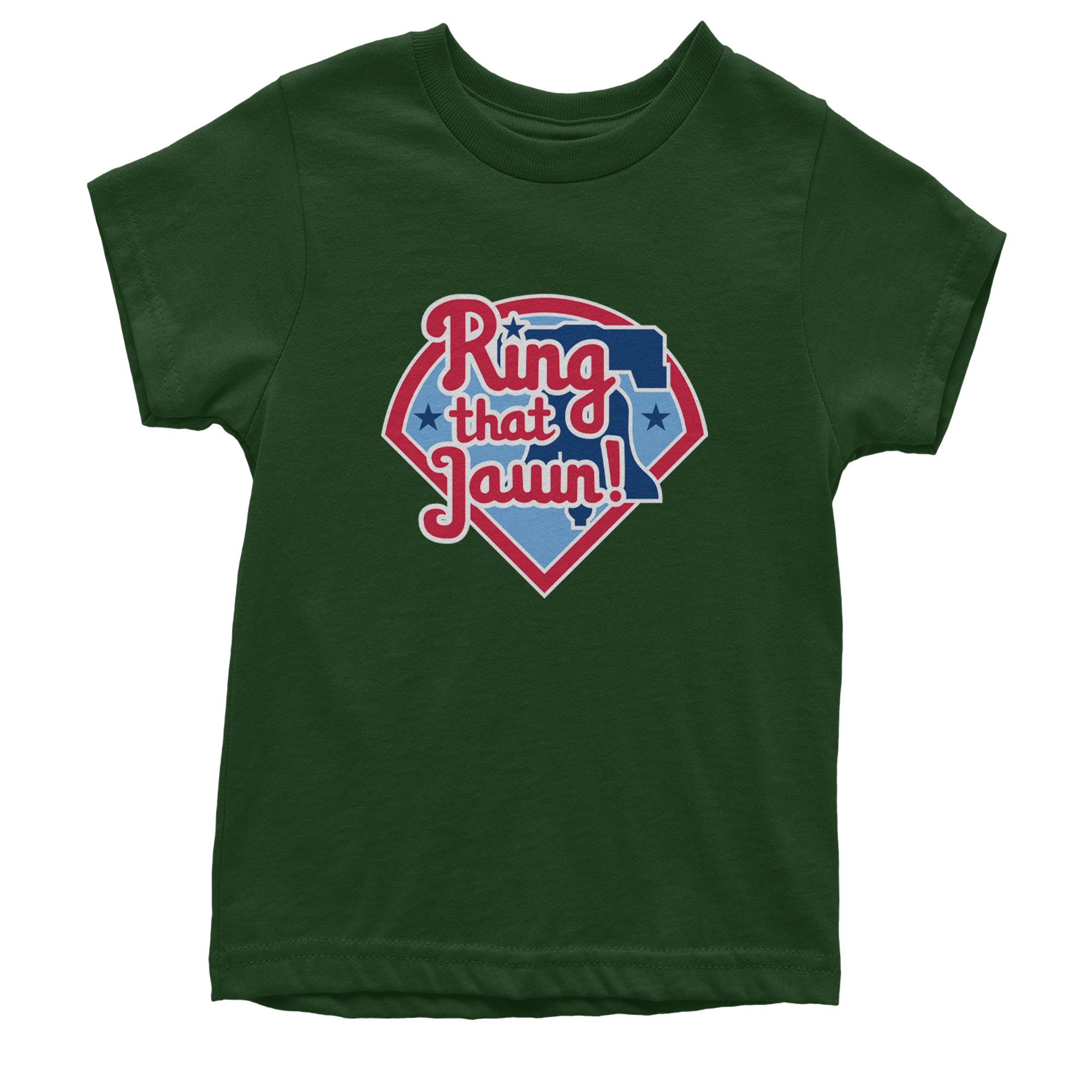 Ring That Jawn Philly Baseball Youth T-shirt Forest Green