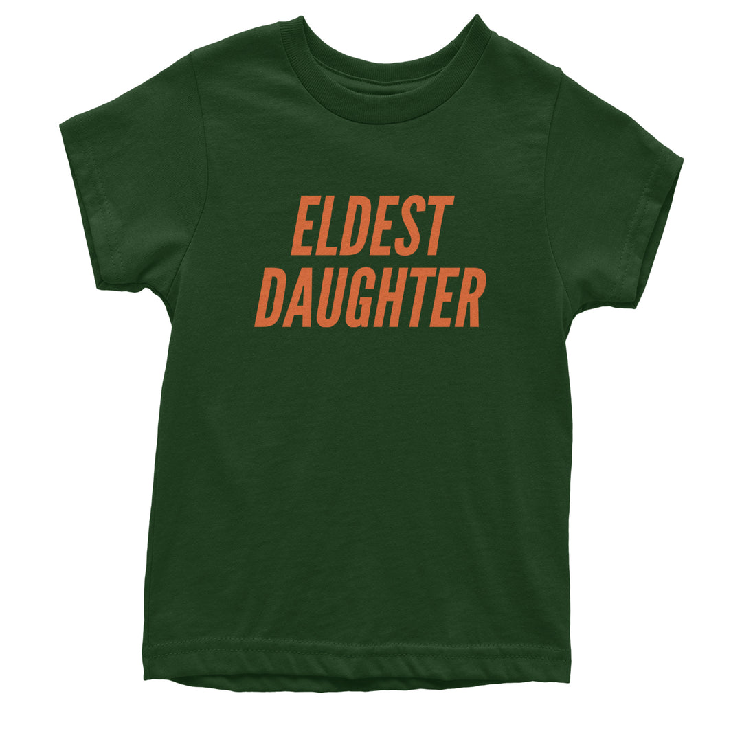 Eldest Daughter graphic on Kids' Heavyweight Cotton T-Shirt in Forest Green