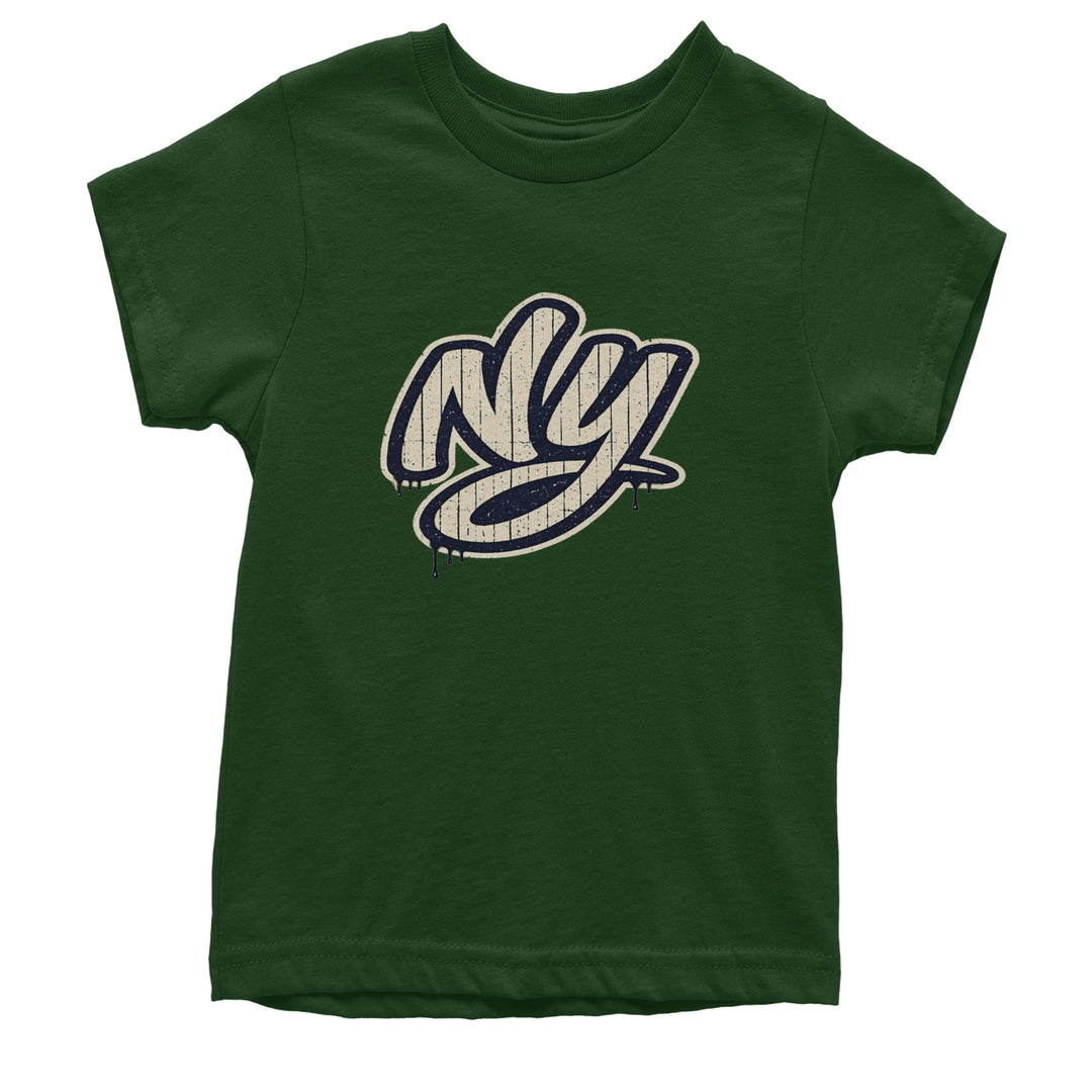 NYC New York City Grunge Street Youth T-shirt Forest Green