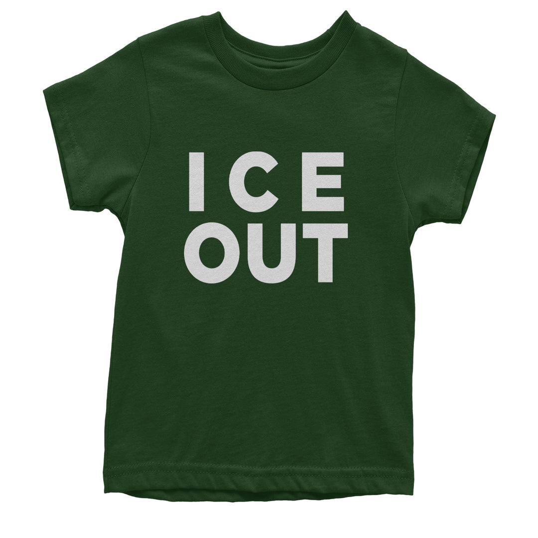 Ice Out Protest Youth T-shirt Forest Green