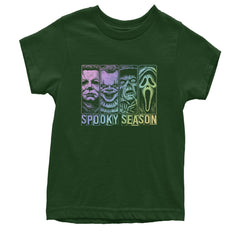 Spooky Season Horror Icons Halloween Youth T-shirt Forest Green