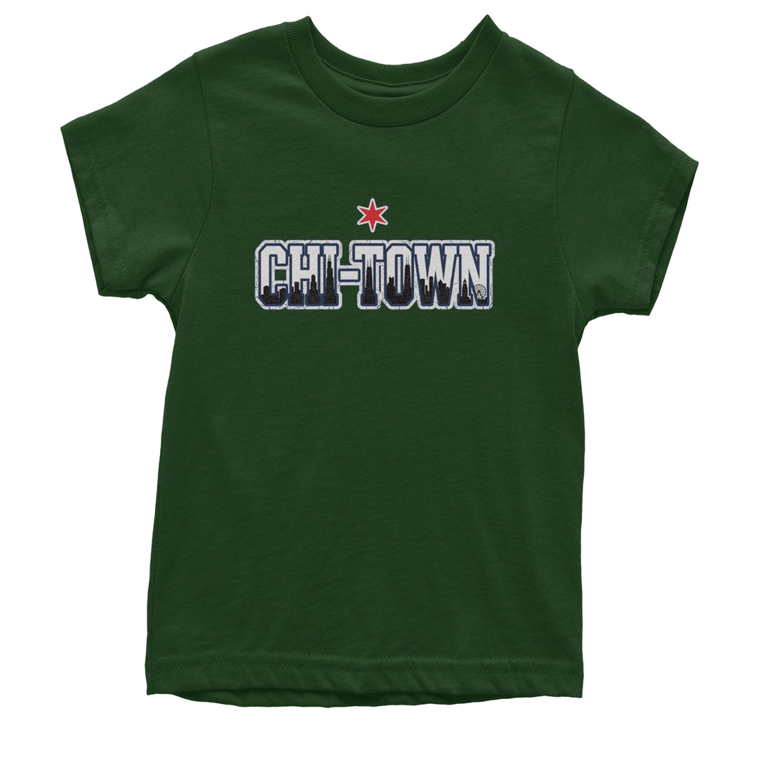 Chicago Chi-Town City Pride Youth T-shirt Forest Green