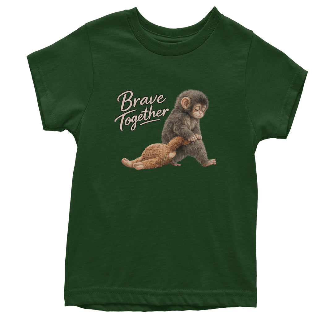 Punch Brave Together Stuffed Animal Youth T-shirt Forest Green