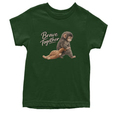 Punch Brave Together Stuffed Animal Youth T-shirt Forest Green