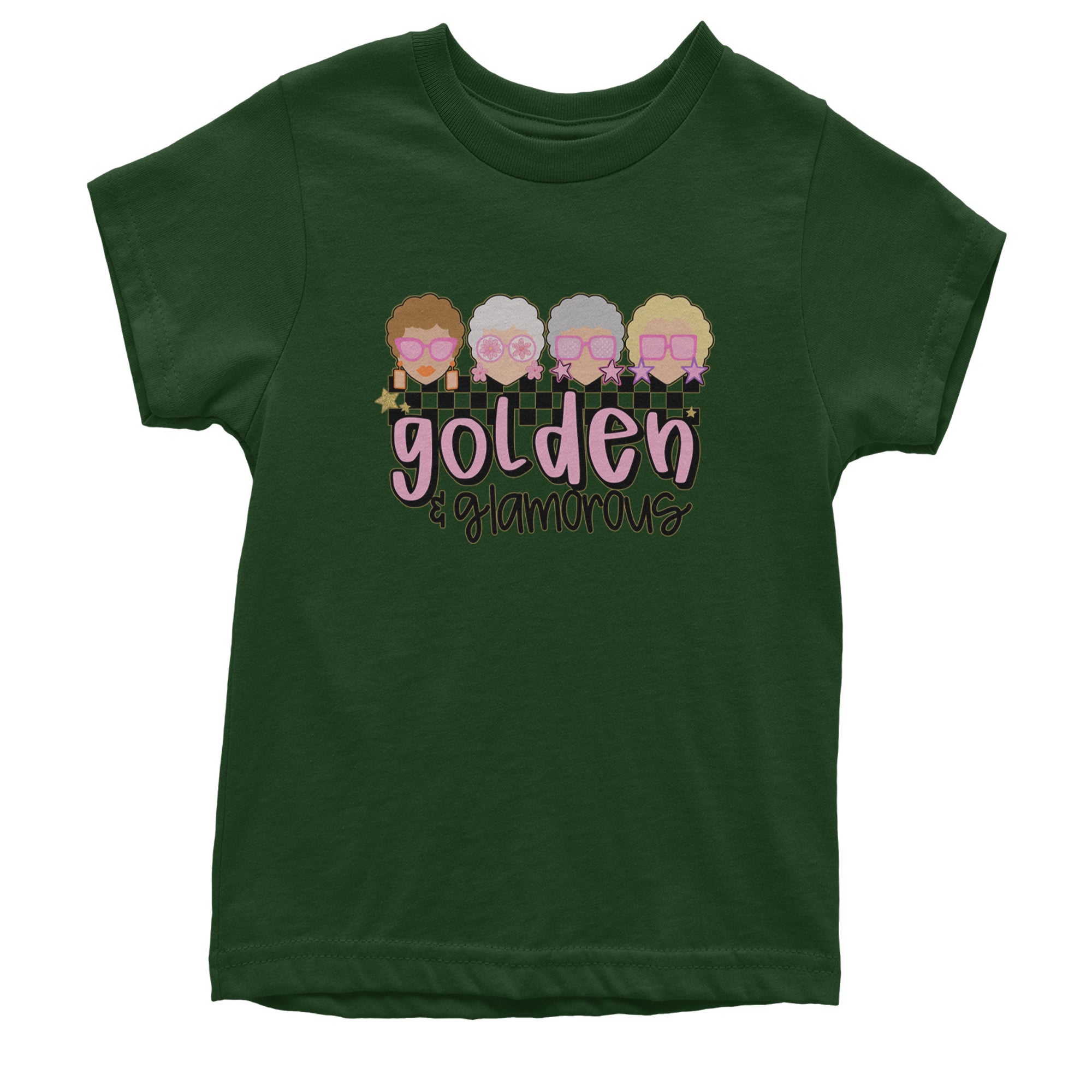 Golden And Glamorous Golden Girls Youth T-shirt Forest Green