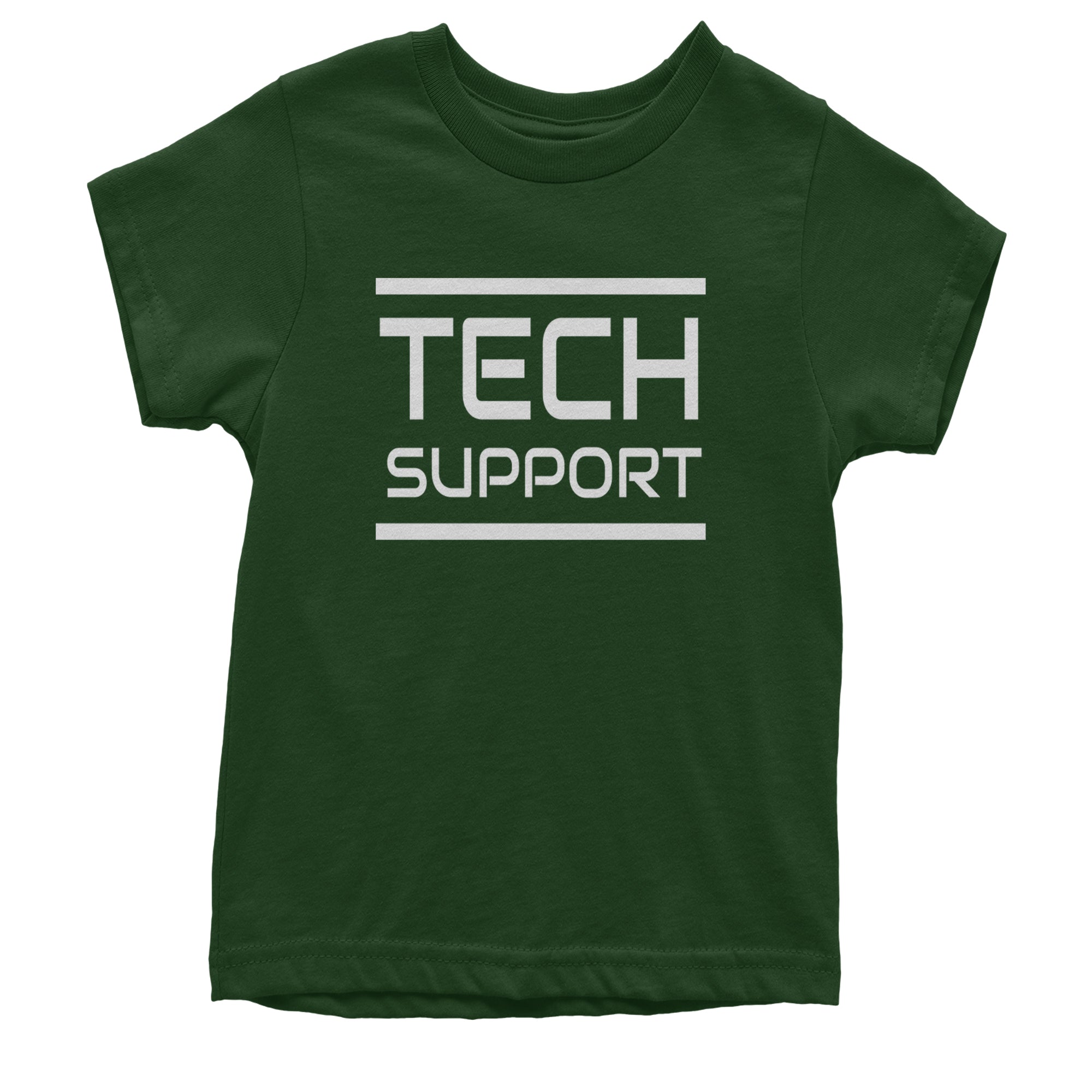 Tech Support Technologist IT Youth T-shirt Forest Green