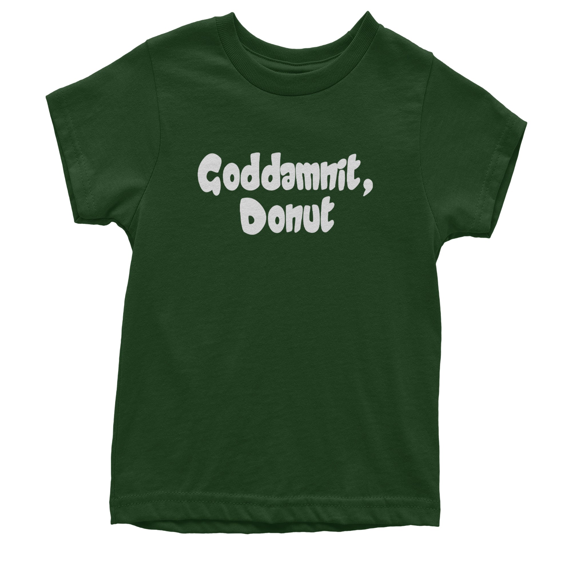 Godd-mnit, Donut Carl Youth T-shirt Forest Green