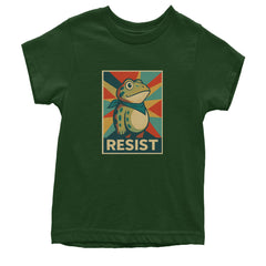 Resist Portland Protest Frog Youth T-shirt Forest Green