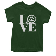 TLC LOVE Dog Rescue Youth T-shirt Forest Green