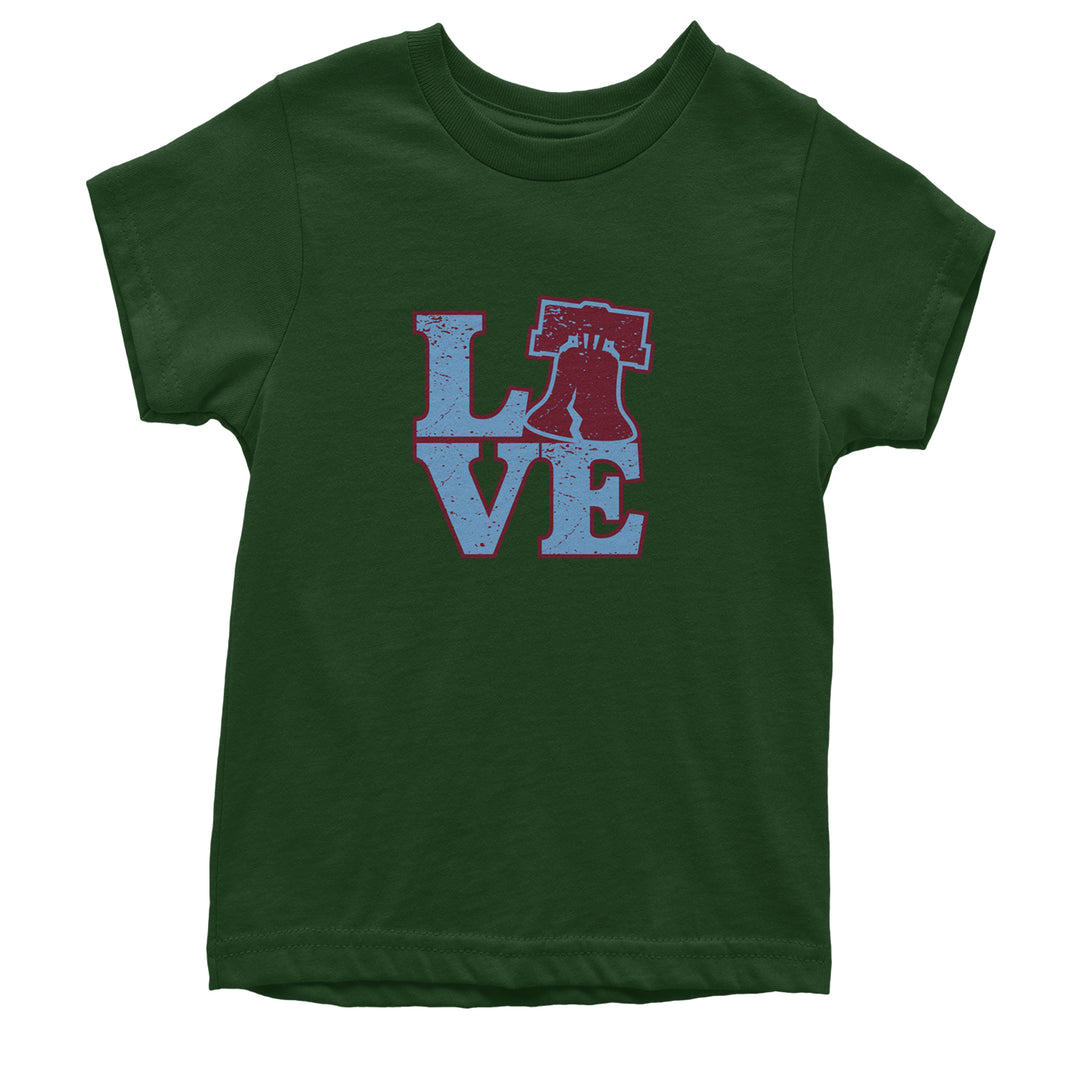 Love Philly Liberty Bell Youth T-shirt Forest Green
