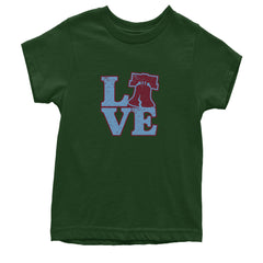 Love Philly Liberty Bell Youth T-shirt Forest Green