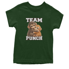 Team Punch Panchi-kun Monkey Youth T-shirt Forest Green