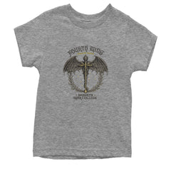 Fourth Wing Dragon Rider Vintage Basgiath War College Youth T-shirt Heather Grey