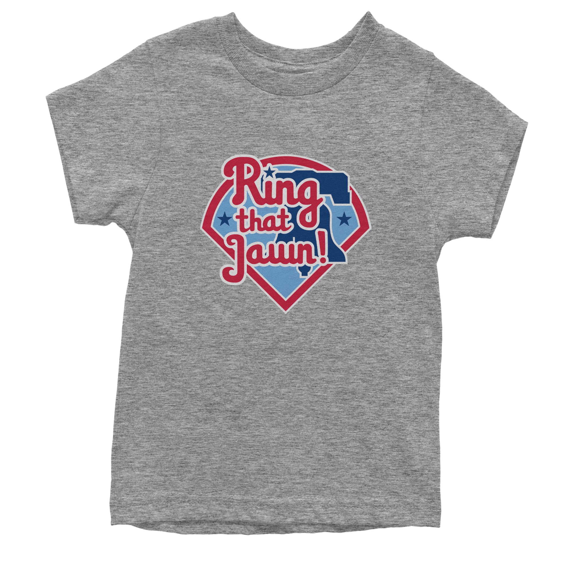 Ring That Jawn Philly Baseball Youth T-shirt Heather Grey