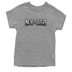 New York City 212 Area Code Skyline  Youth T-shirt Heather Grey