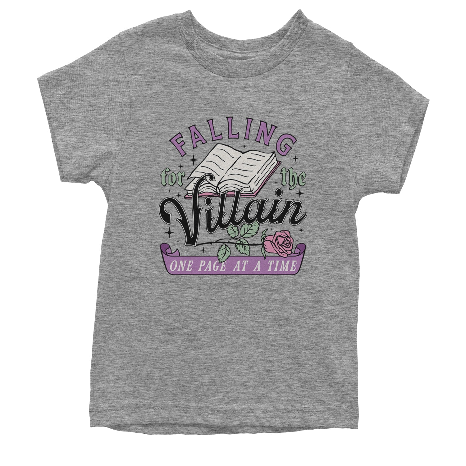 Falling For The Villain One Page At A Time Youth T-shirt Heather Grey