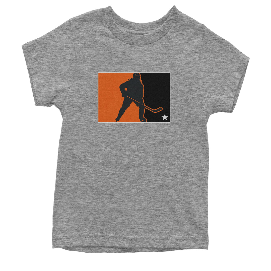 Hockey Enforcer Retro Vintage Youth T-shirt Heather Grey