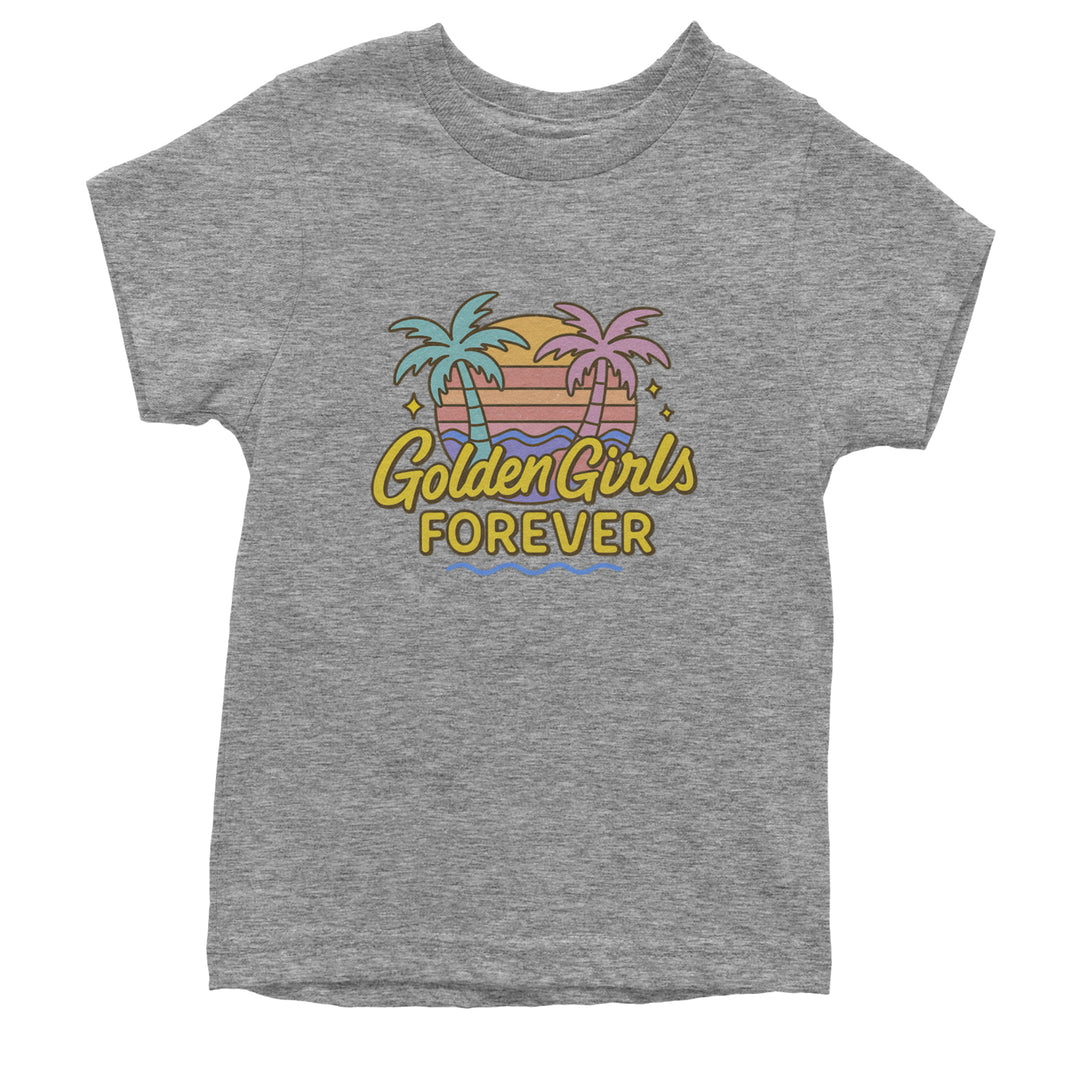 Golden Girls Forever Retro Sunset Youth T-shirt Heather Grey