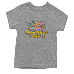 Golden Girls Forever Retro Sunset Youth T-shirt Heather Grey