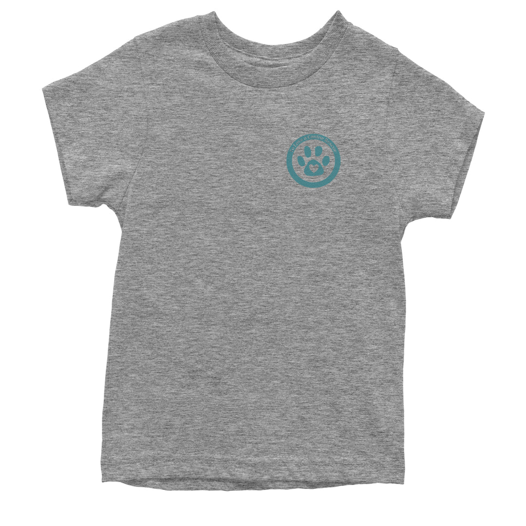 TLC To Love a Canine Dog Rescue Teal Youth T-shirt Heather Grey