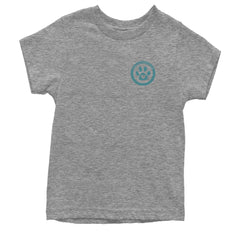 TLC To Love a Canine Dog Rescue Teal Youth T-shirt Heather Grey