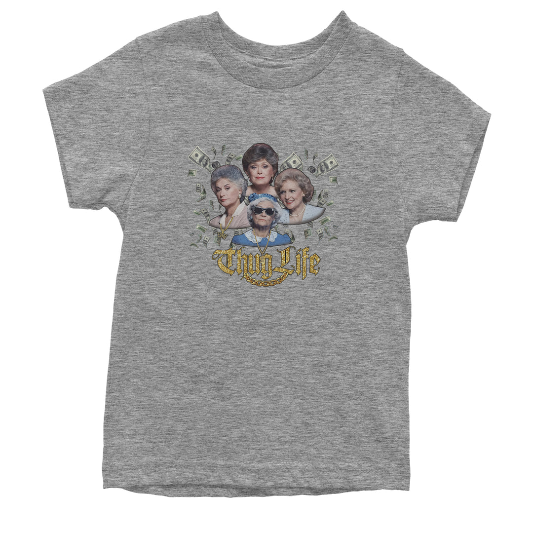 Golden Chain Thug Life Girls Youth T-shirt Heather Grey