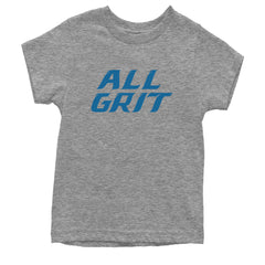 All Grit Detroit Football graphic on Kids' Heavyweight Cotton T-Shirt in Heather Grey