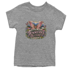 Forever Our Tennessee Butterfly Dolly Youth T-shirt Heather Grey