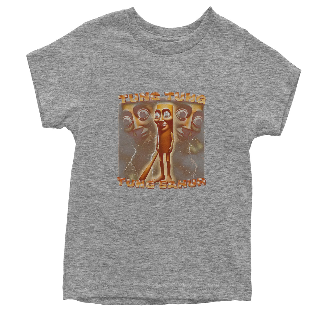 Tung Tung Tung Sahur Enforcer Youth T-shirt Heather Grey