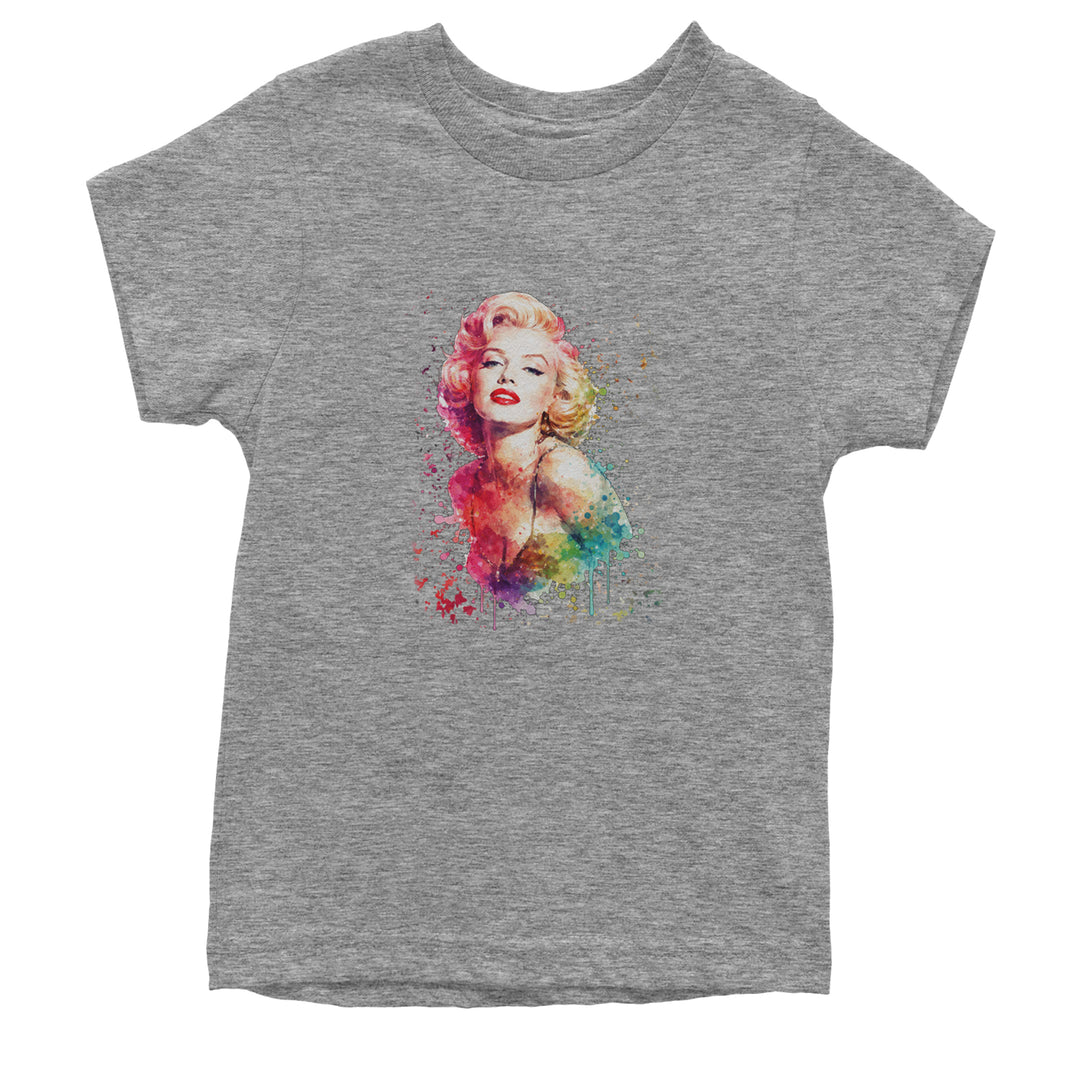 Mrs. Monroe Watercolors Bombshell Youth T-shirt Heather Grey
