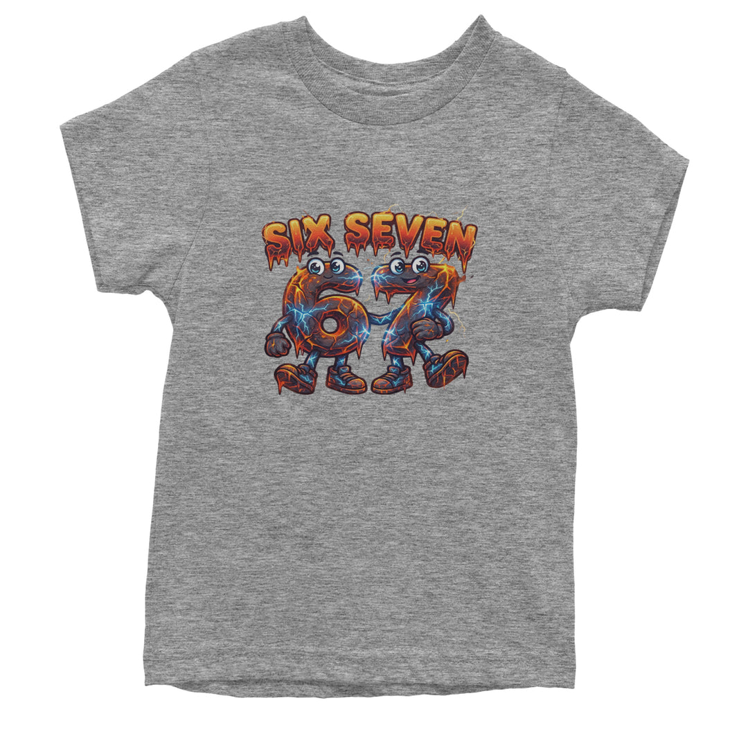 67 Lava Lightning Six Seven Meme Youth T-shirt Heather Grey
