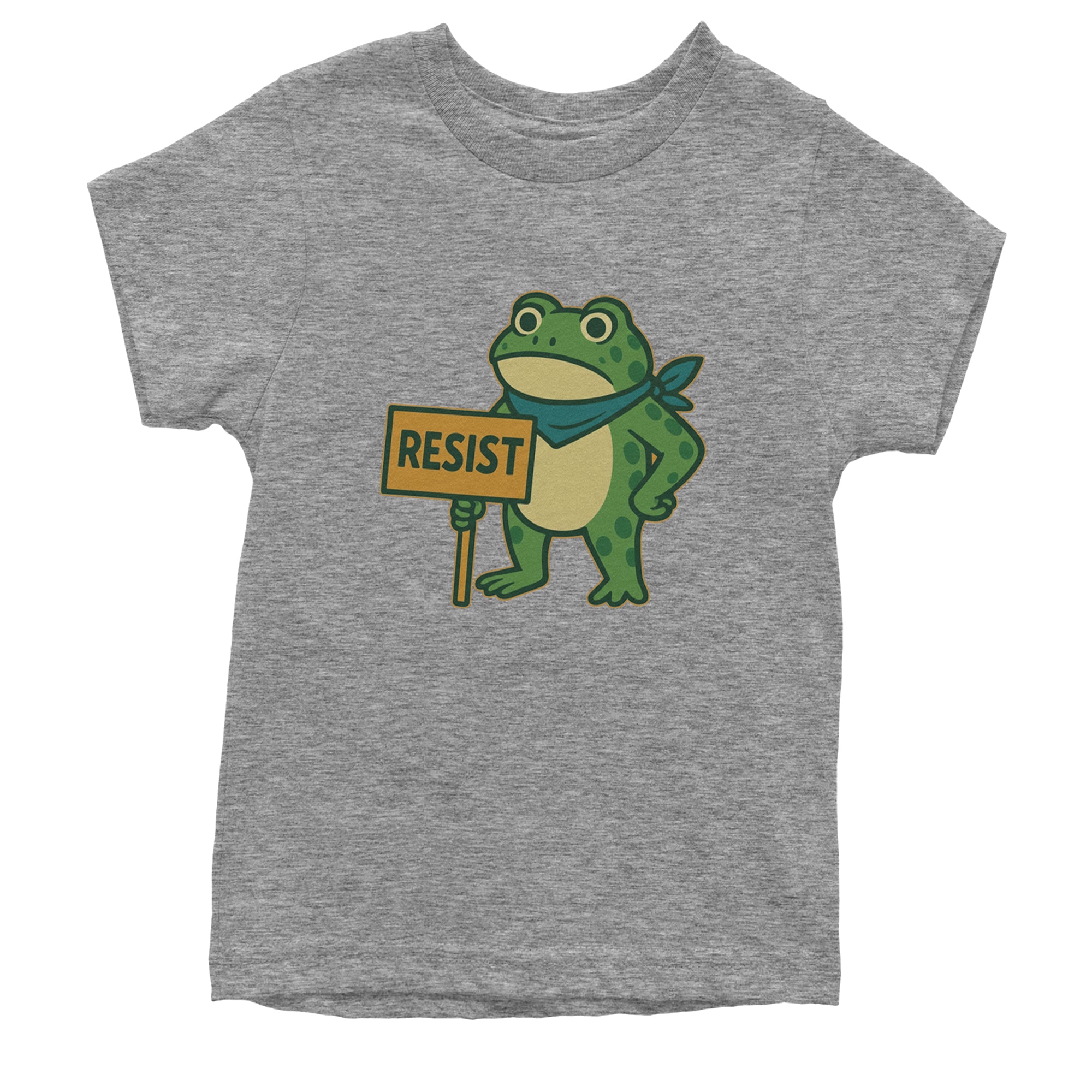 Sign Resist Meme Frog Protest Youth T-shirt Heather Grey