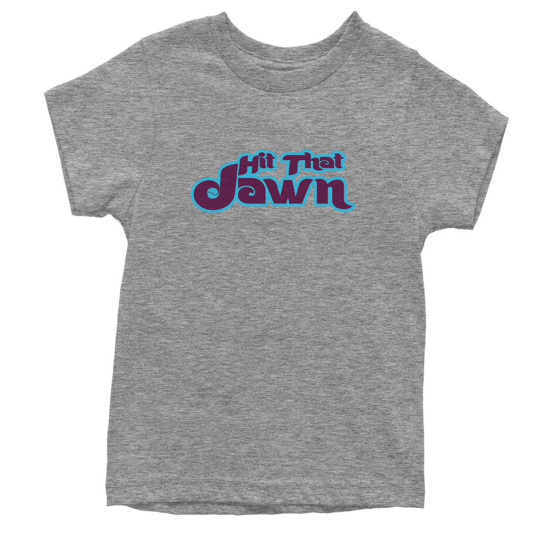 Hit That Jawn Philly Baseball graphic on Kids' Heavyweight Cotton T-Shirt in Heather Grey
