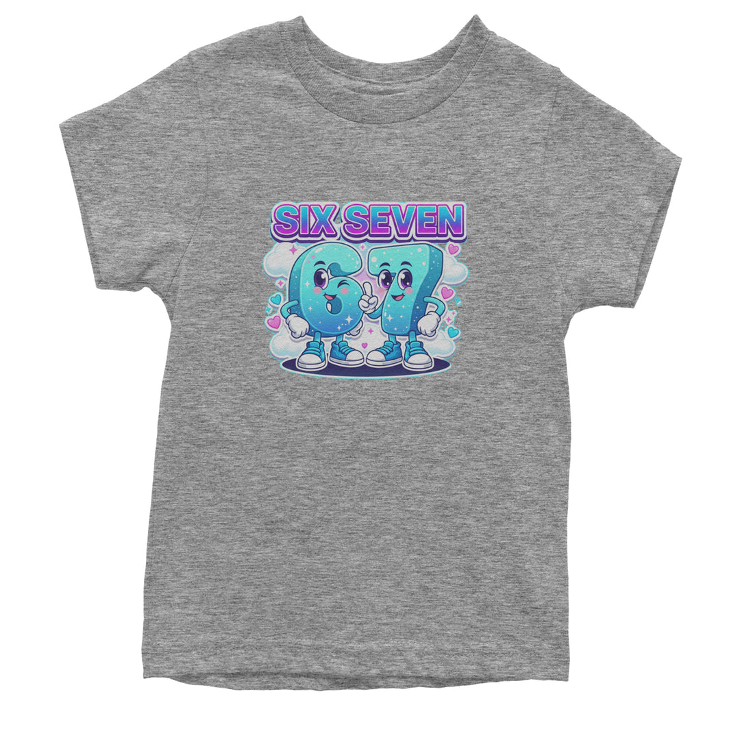 67 Six Seven Meme Kawaii Cloud Youth T-shirt Heather Grey