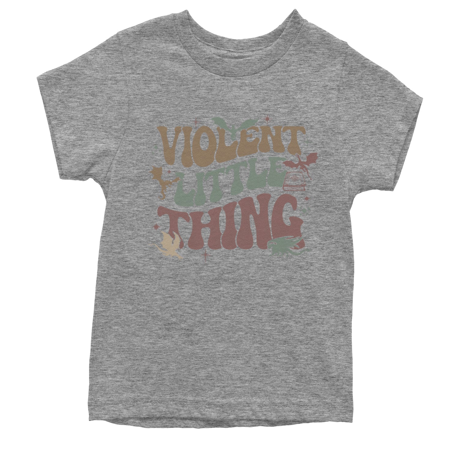 Violent Little Thing Dragon Youth T-shirt Heather Grey