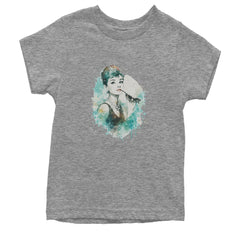 Mrs. Herpburn Iconic Watercolors Youth T-shirt Heather Grey