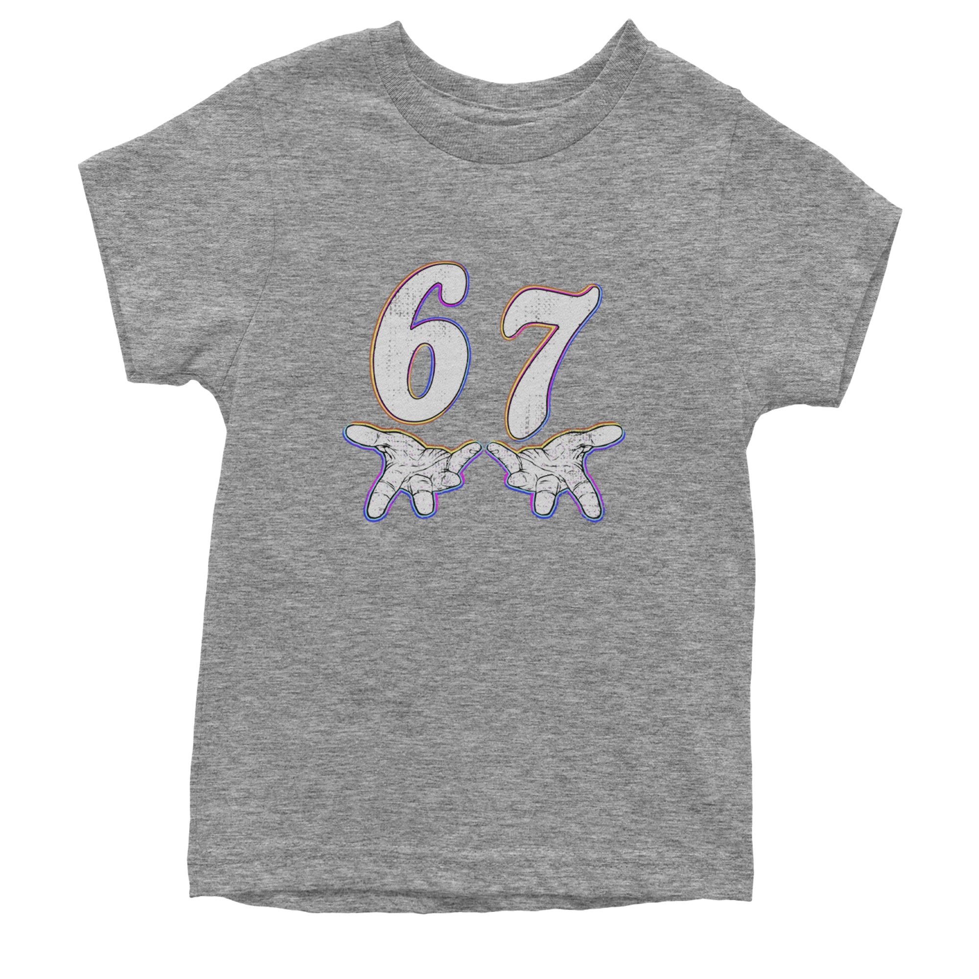 67 Hands Meme Viral Drill Youth T-shirt Heather Grey