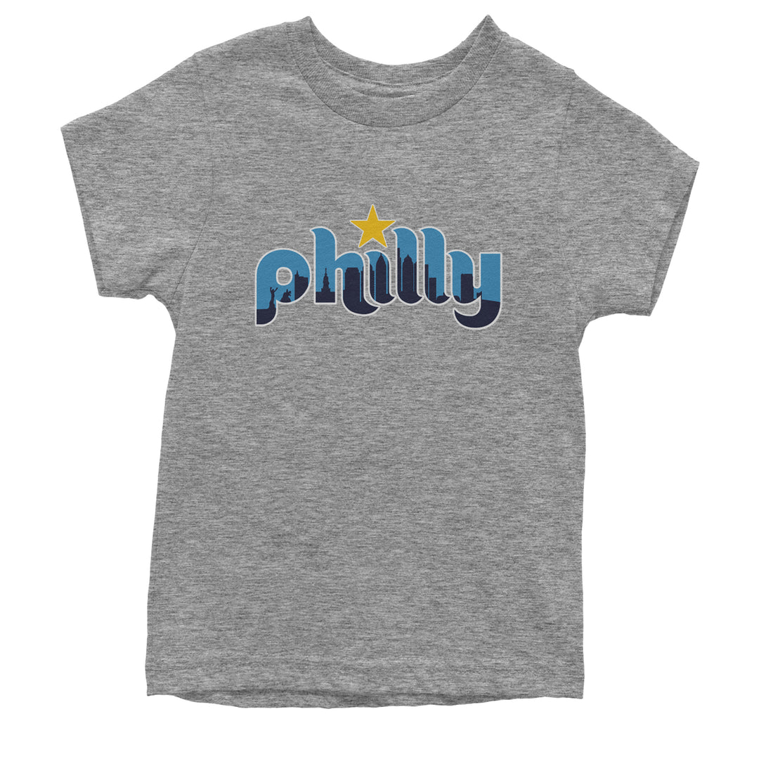 Skyline Philly Philadelphia Youth T-shirt Heather Grey