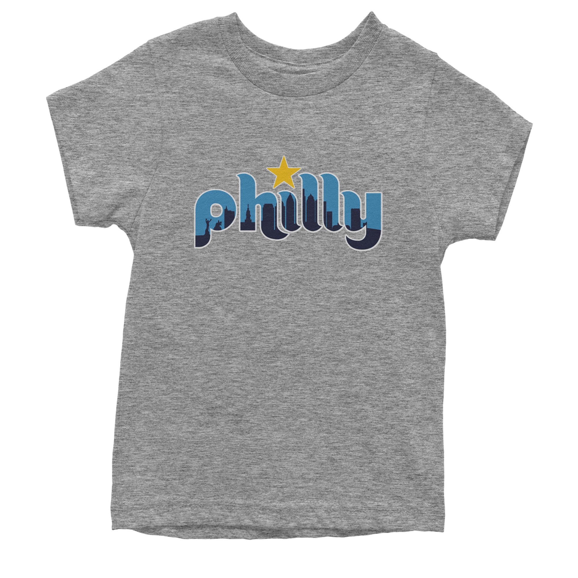 Skyline Philly Philadelphia Youth T-shirt Heather Grey