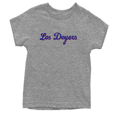 Los Doyers LA Baseball Youth T-shirt Heather Grey