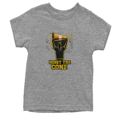 Hoist The Cone Pittsburgh Pride Youth T-shirt Heather Grey