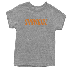 Showgirl Orange Glitter Youth T-shirt Heather Grey