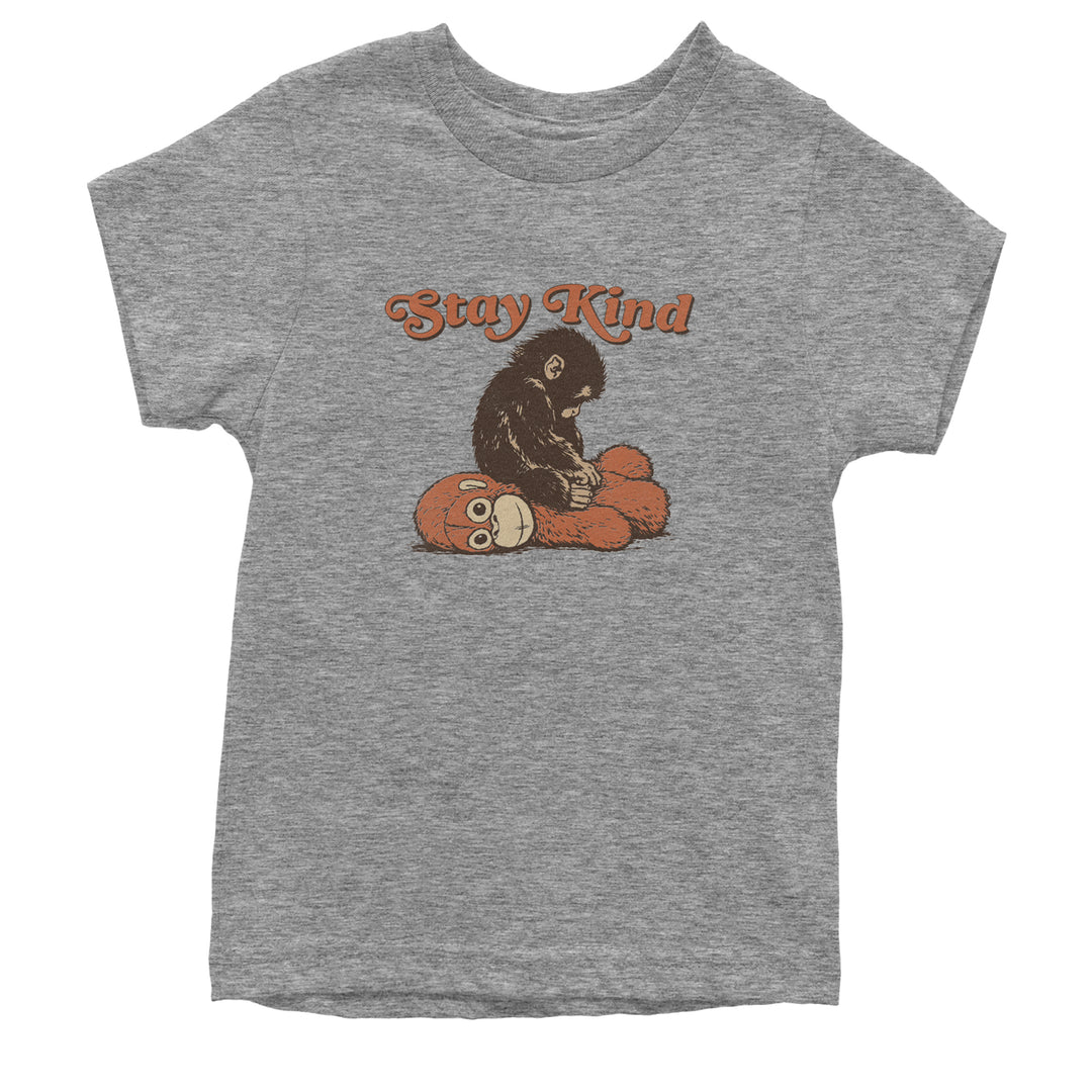 Punch Stay Kind Macaque Youth T-shirt Heather Grey