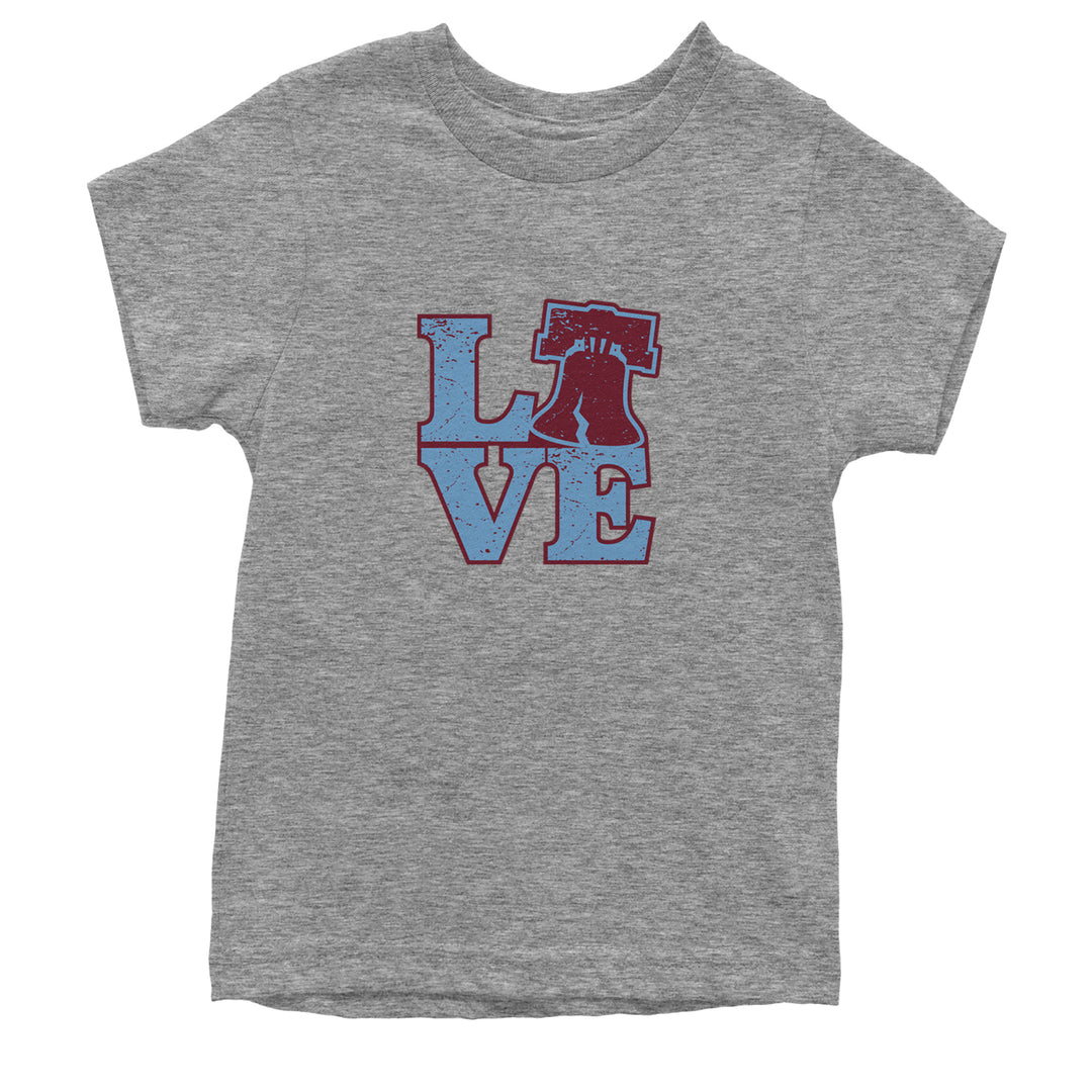 Love Philly Liberty Bell Youth T-shirt Heather Grey