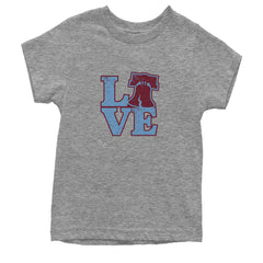Love Philly Liberty Bell Youth T-shirt Heather Grey